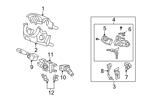 2010 Honda CR-V Switches Lock Assy., Steering Diagram for 06351-SWA-911