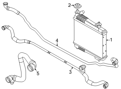 2021 BMW M340i xDrive Radiator & Components LINE EXTERNAL RADIATOR Diagram for 17128654815