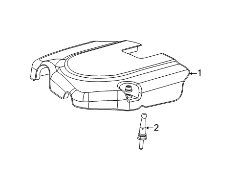 2021 Jeep Grand Cherokee Engine Appearance Cover Ball Stud-Engine Cover Attach Diagram for 6512463AA