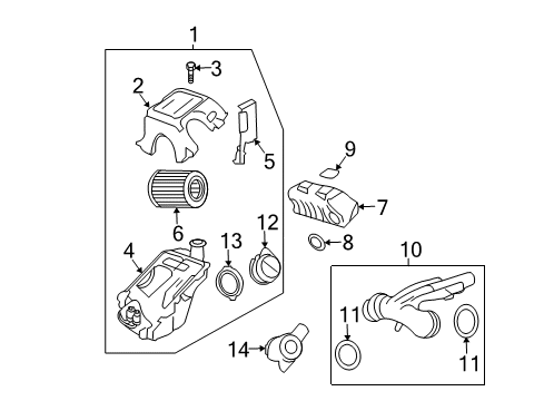 2006 Chevrolet Trailblazer Air Intake Air Cleaner Assembly Diagram for 15125307