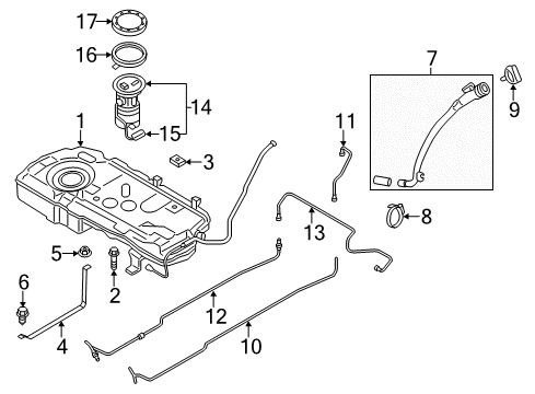 2015 Mini Cooper Paceman Fuel System Components Hexagon Screw With Flange Diagram for 07119905067