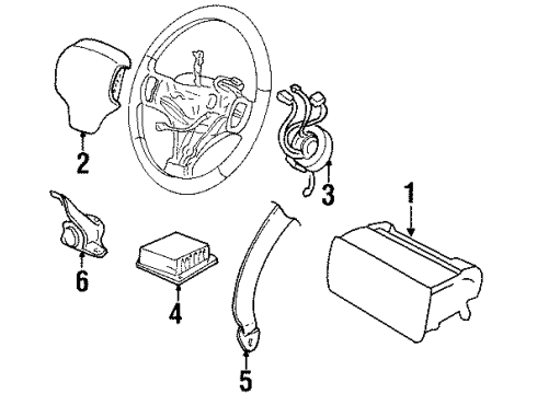 1999 Plymouth Prowler Air Bag Components, Front Seat Belts Clkspring Diagram for 4865243AC