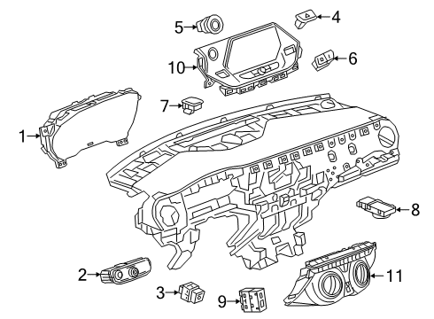 2021 Chevrolet Blazer Cluster & Switches, Instrument Panel Cluster Assembly Diagram for 84875516