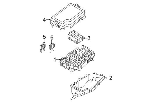 2019 Hyundai Ioniq Fuse & Relay Lower Cover-U/H Junction Box Diagram for 91950-G2710