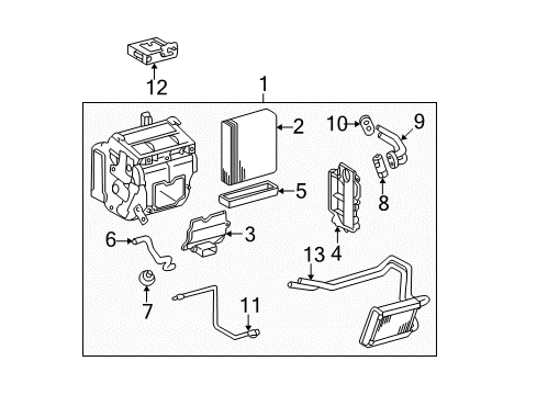 2001 Toyota RAV4 A/C Evaporator Components Cover Diagram for 88899-42080