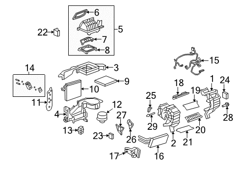 2009 Saturn Vue A/C Evaporator & Heater Components Expansion Valve Diagram for 19130523