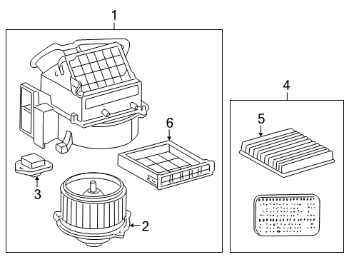 2000 Toyota Celica Blower Motor & Fan Filter & Accessory A Diagram for 88880-20090