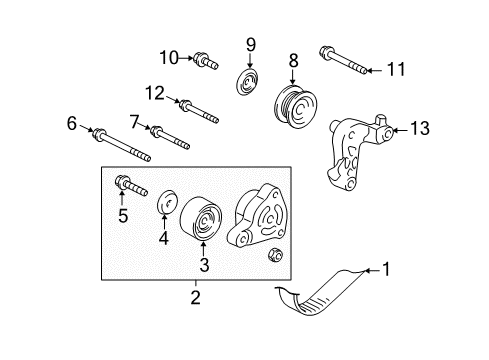 2005 Honda Civic Belts & Pulleys Belt, Compressor Diagram for 38920-PNF-014