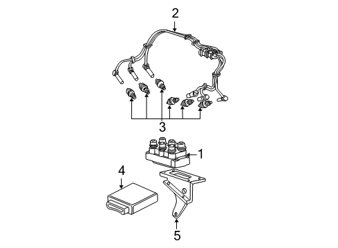 2003 Ford Expedition Ignition System Plug Wire Set Diagram for 2L1Z-9D930-AC