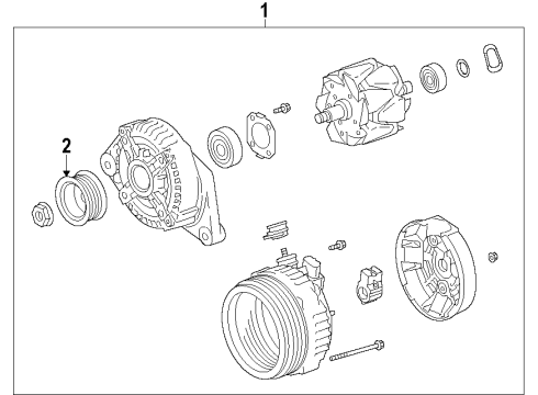 2013 Toyota RAV4 Alternator Alternator Diagram for 27060-0V140