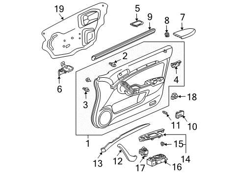 2004 Acura TSX Mirrors Actuator Assembly, Passenger Side (R1400) Diagram for 76210-SEA-A21