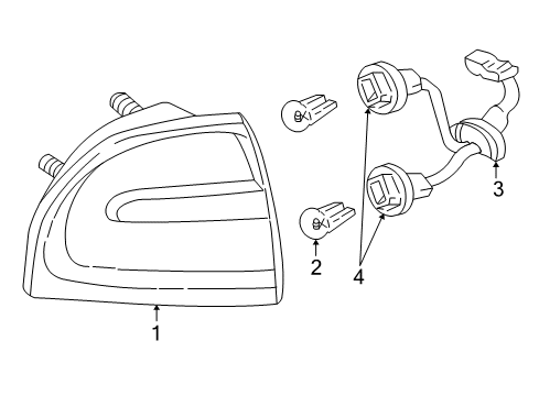 2001 Buick Park Avenue Tail Lamps Harness Asm, Rear Lamp Wiring Harness Extension Diagram for 16523590