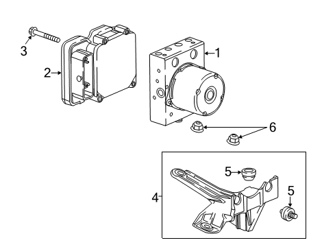 2017 Chevrolet Camaro ABS Components ABS Control Unit Diagram for 84831913