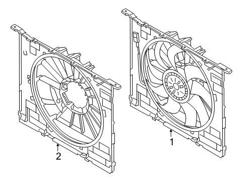 2020 BMW 530i xDrive Cooling Fan Acoustic Ring Fan Cowl Diagram for 17427953404