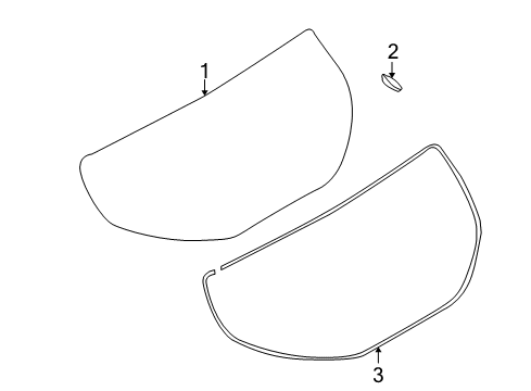 2009 Nissan Murano Lift Gate - Glass & Hardware Glass Back Door Window Diagram for K0300-1AA0C