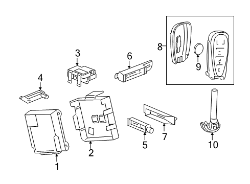 2021 Chevrolet Malibu Keyless Entry Components Keyless Entry Keypad Diagram for 84182981