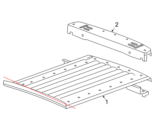 2006 Chevrolet SSR Rear Floor & Rails Panel-Rear Floor *Prime Ww18 Diagram for 15235732