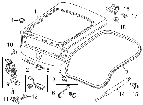 2012 Honda CR-Z Lift Gate Switch Assy., Tailgate Opener Diagram for 74810-SZT-G01