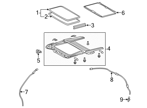 2009 Toyota Corolla Sunroof Drain Hose Diagram for 63249-02240