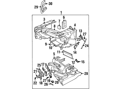 2001 Isuzu VehiCROSS Heater Core & Control Valve Shutter, Side Heater Unit Diagram for 8-94324-835-0