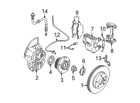 2001 BMW M3 Front Brakes Brake Disc, Ventilated, Right Diagram for 34112282802
