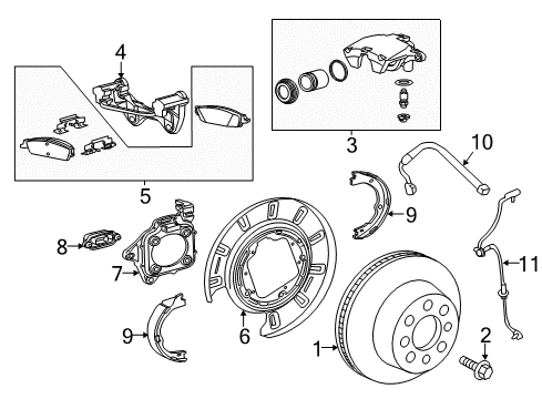 2016 GMC Sierra 1500 Parking Brake Rear Cable Diagram for 22743003