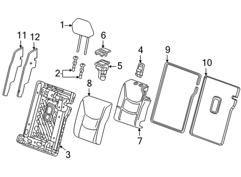 2022 Chevrolet Bolt EUV Rear Seat Bolster Diagram for 42792816