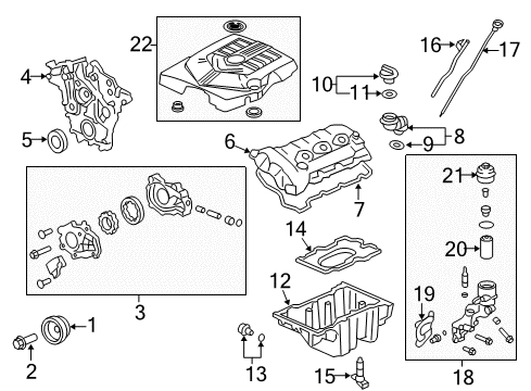 2004 Cadillac CTS Filters Engine Cover Diagram for 12583732