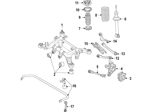 2018 BMW M5 Rear Suspension Components, Lower Control Arm, Upper Control Arm, Ride Control, Stabilizer Bar Spring Strut Rear Edc Diagram for 33507856901