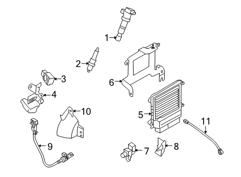 2015 Hyundai Tucson Powertrain Control Engine Control Module Unit Diagram for 39106-2GBE6