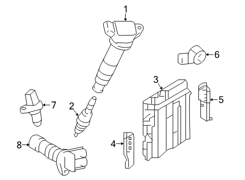 2019 Lexus LS500 Powertrain Control Spark Plug Diagram for 90919-01295