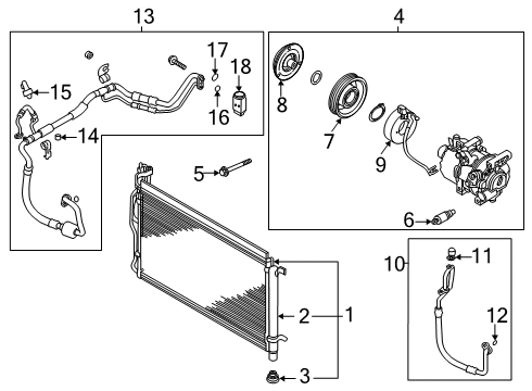 2021 Kia Soul A/C Compressor Discharge Hose Diagram for 97762K0220