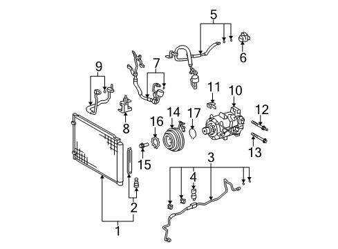 2008 Lexus RX350 Air Conditioner Tube & Accessory Assembly Diagram for 88710-0E030