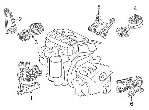 2014 Acura ILX Engine & Trans Mounting Stay, Side Engine Mounting Diagram for 50625-TX6-A80