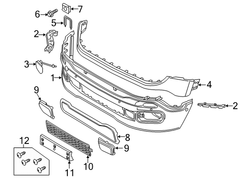 2018 Jeep Renegade Bumper & Components - Front Bezel-Lower Grille Diagram for 5XB58LXHAA