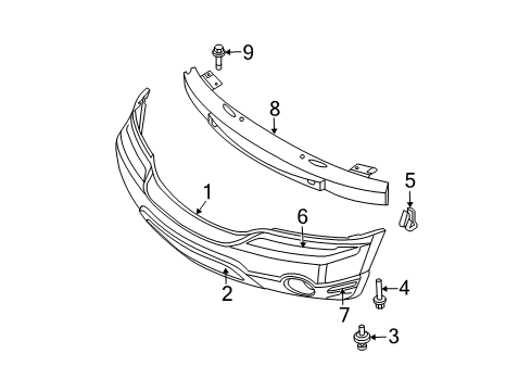 2004 Chrysler Pacifica Front Bumper Cover-FASCIA Diagram for 4857673AA