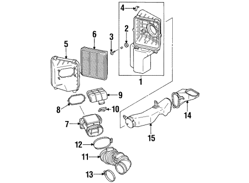 1997 Mitsubishi Eclipse Filters RETAINER-Air Cleaner Diagram for MF661123