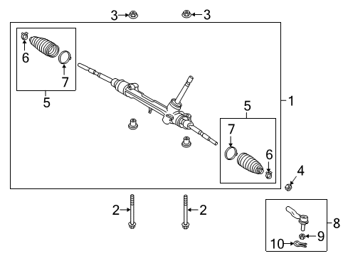 2018 Toyota C-HR Steering Column & Wheel, Steering Gear & Linkage Gear Assembly Diagram for 45510-F4010