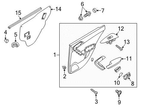 2013 Kia Forte Interior Trim - Rear Door WEATHERSTRIP-Rear Door Belt Inside Diagram for 832411M001WK