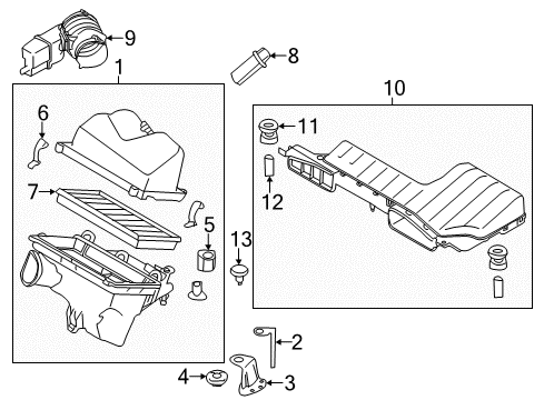 2016 Nissan Murano Powertrain Control Air Duct Diagram for 16554-5AA1A