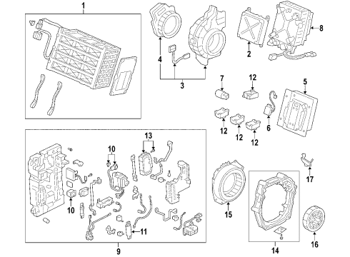 2005 Honda Civic Hybrid Components, Battery, Cooling System Stator Assy. Diagram for 1A240-PZA-305