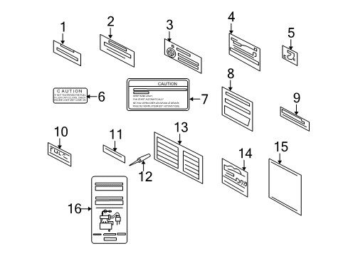 2001 Kia Rio Information Labels Label-Cap Diagram for 0K2NA4299X