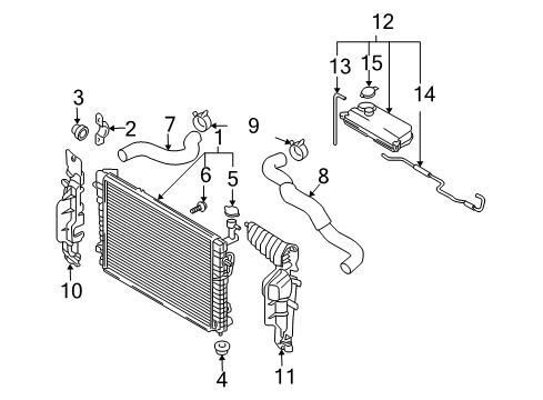 2005 Hyundai Tucson Radiator & Components Radiator Assembly Diagram for 25310-2E450