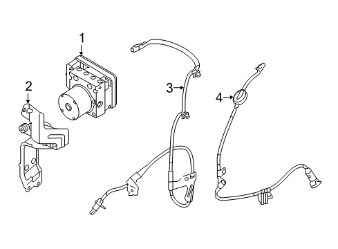 2020 Hyundai Accent ABS Components Bracket-Hydraulic Module Diagram for 58960-H9200