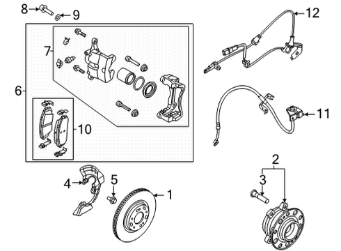 2020 Hyundai Sonata Front Brakes Brake Front Hose, Left Diagram for 58731L1100