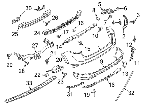 2019 Lincoln Nautilus Rear Bumper Inner Bracket Bolt Diagram for -W708795-S439