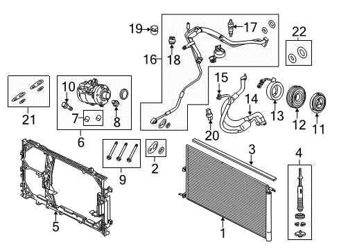 2011 Ford F-150 A/C Condenser, Compressor & Lines Compressor Assembly Diagram for CL3Z-19703-C