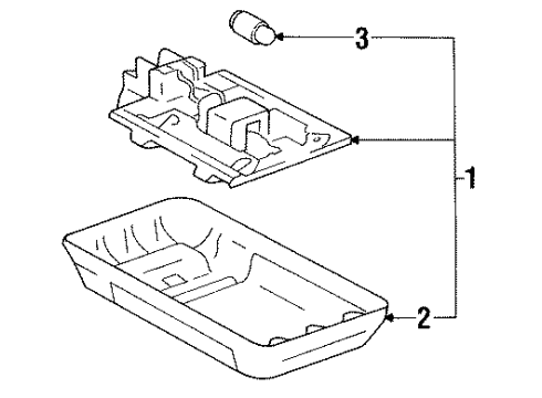 1991 Toyota Land Cruiser Interior Lamps Bulb Diagram for 00234-11004