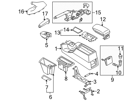 2007 BMW X3 Parking Brake Centre Console Diagram for 51163404789