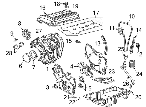 2002 Oldsmobile Alero Filters Filter Element Diagram for 25161977